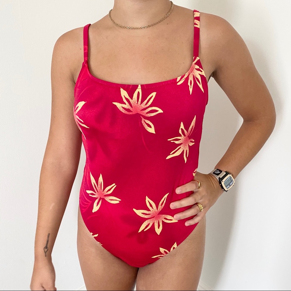 Vintage 90s One Piece Floral Swimsuit